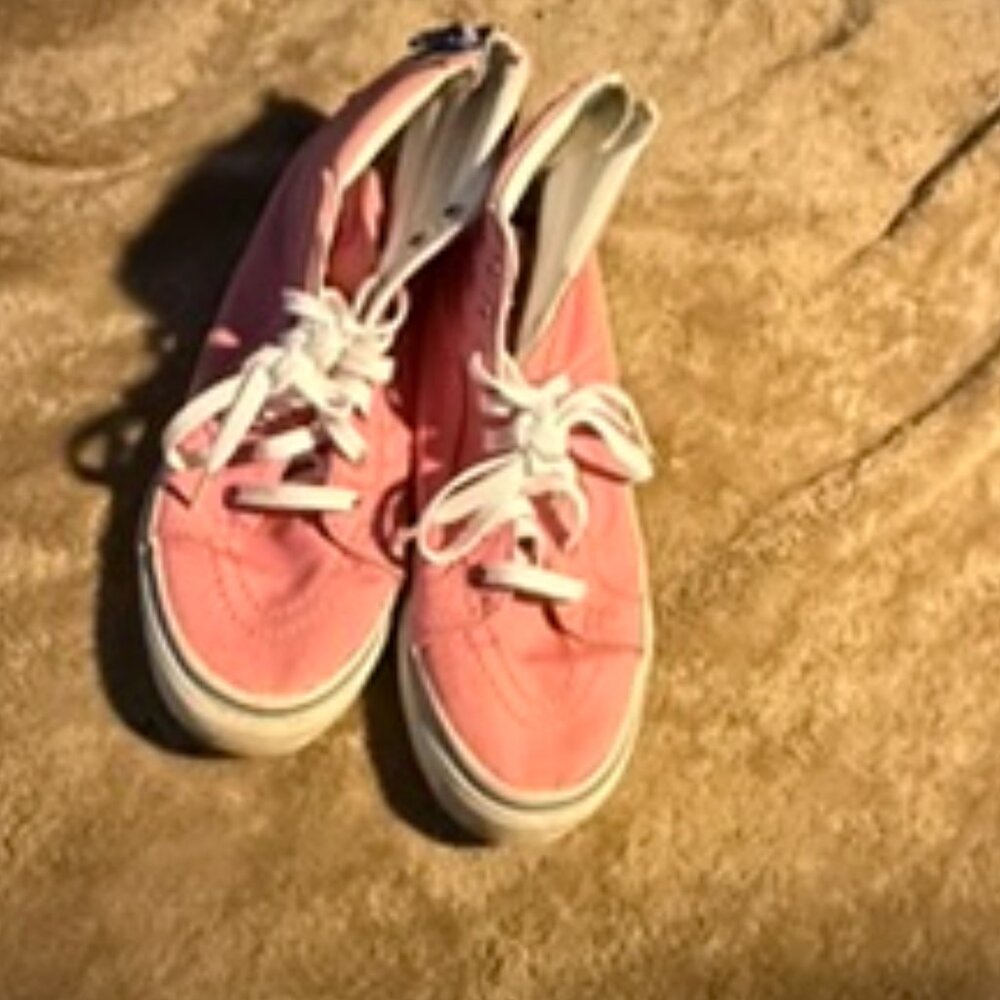 Pink Vans high tops. Barely worn. Womens 8.
